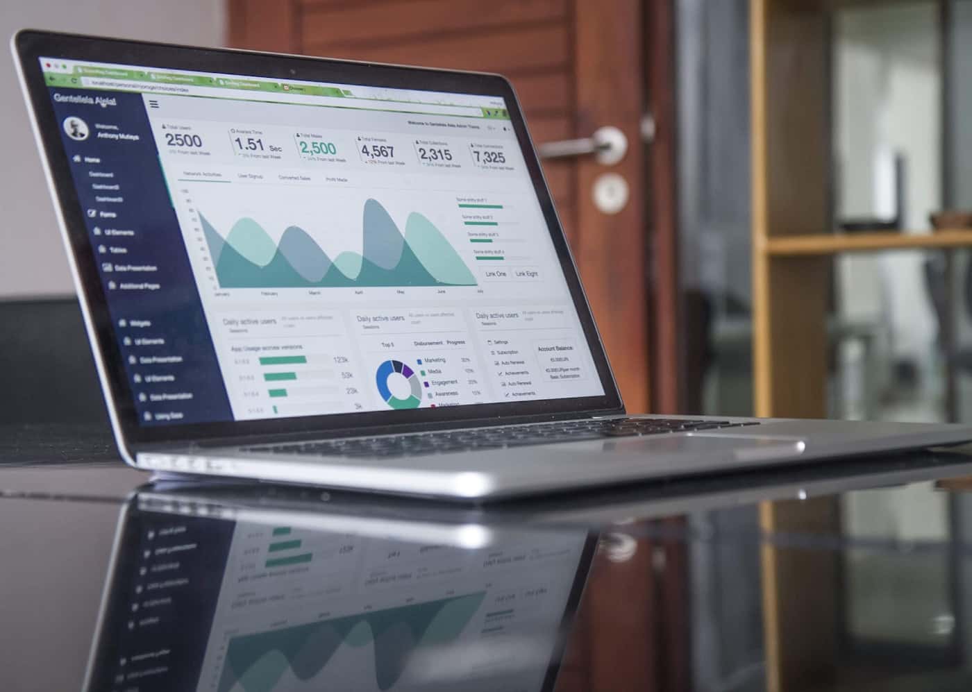 Manager reviewing business performance reports