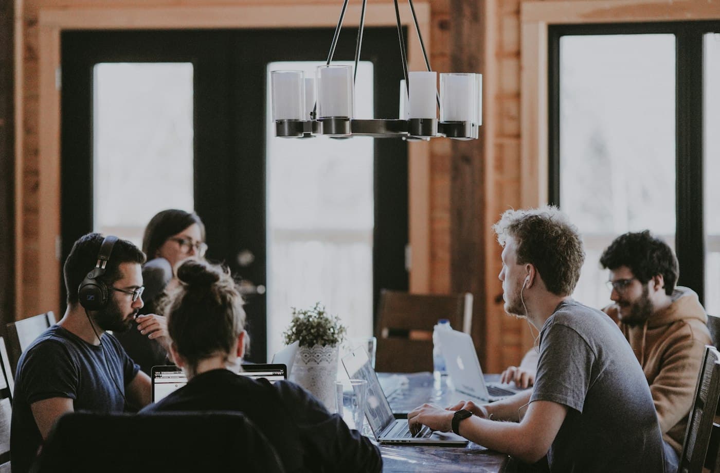 Managers reviewing workforce plans in a meeting room